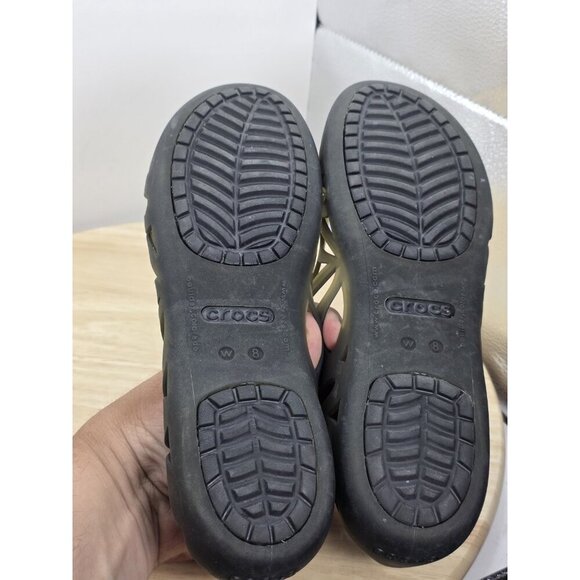 Crocs Womens Adrina III Open Toe Slip On Jelly Flats Size  8 Smoky Gray Cut Outs - Picture 8 of 9